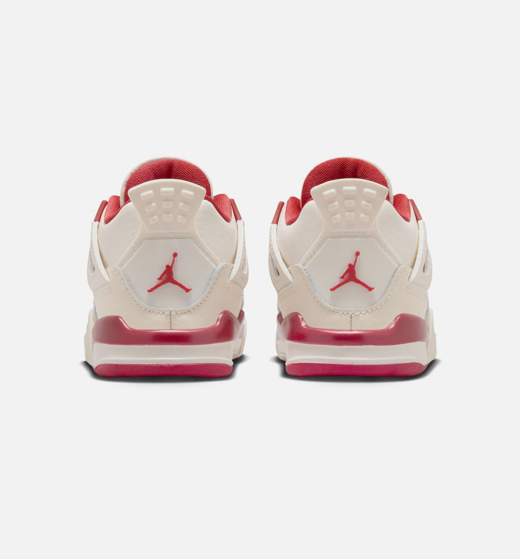 Air Jordan 4 Retro Valentine's Day Infant Toddler Shoes - Pale Ivory/Sierra Red/Tough Red