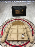 The North Face Sand Beige and Camel Colorblock Puffer Jacket