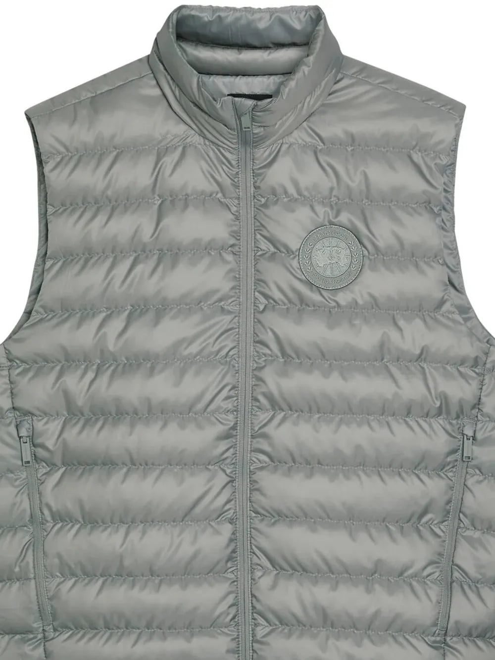 Canada Goose Sage Gray Tonal Logo Stand Collar Puffer Vest