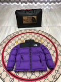 The North Face Purple and Black Colorblock Puffer Jacket