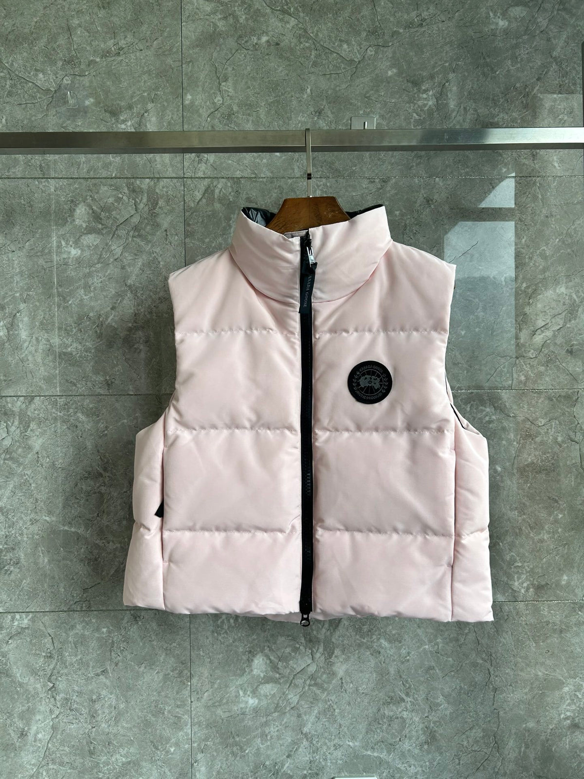 Canada Goose Pale Pink Quilted Stand Collar Puffer Vest