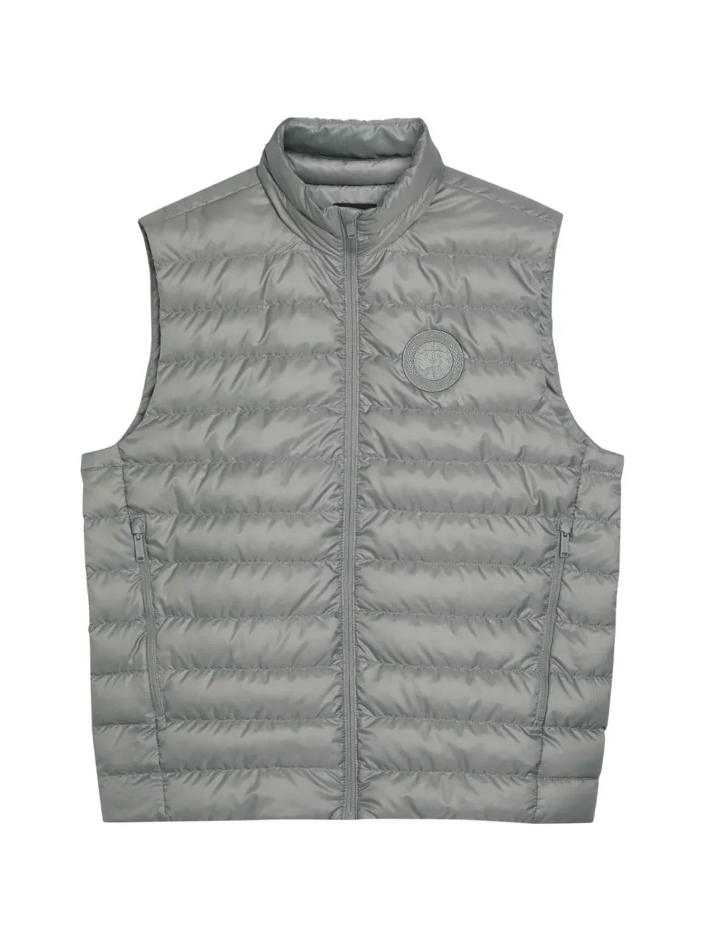 Canada Goose Sage Gray Tonal Logo Stand Collar Puffer Vest
