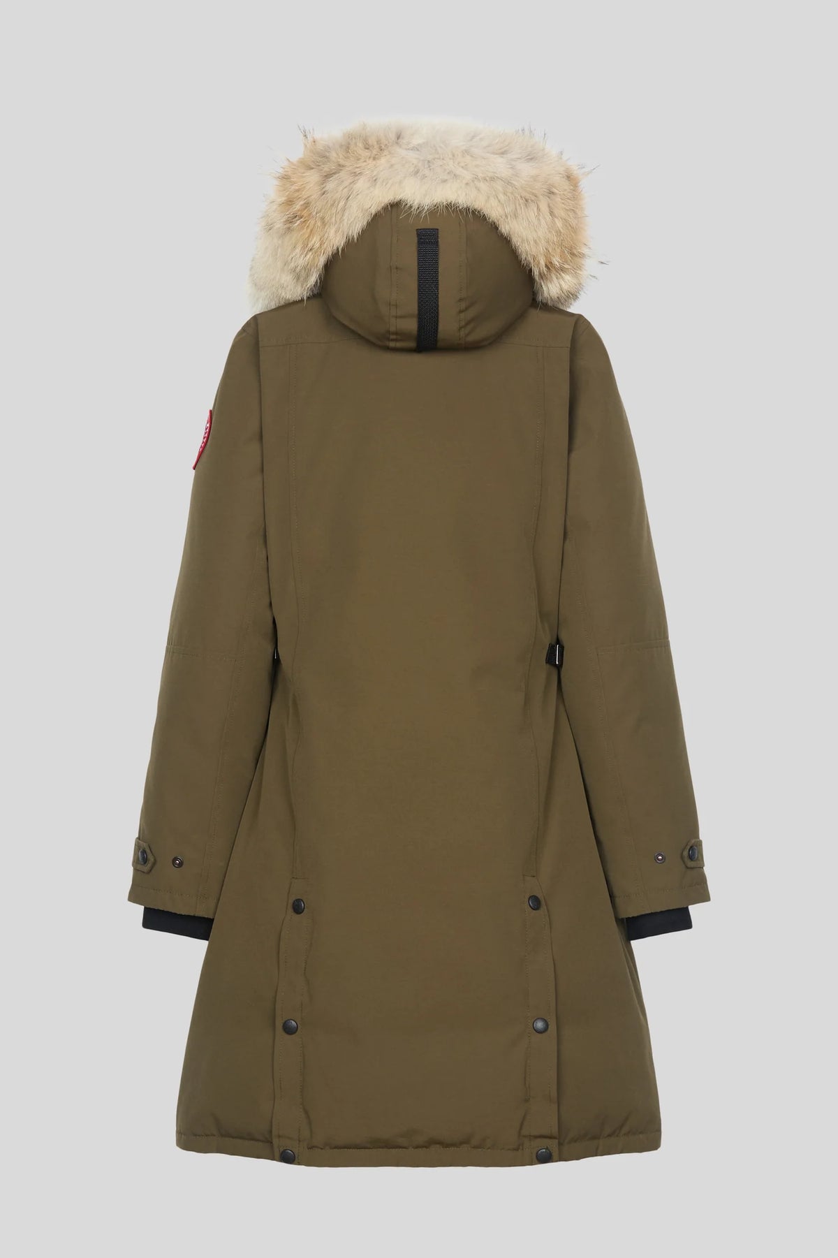 Canada Goose Olive Green Plush-Trim Hooded Long Parka