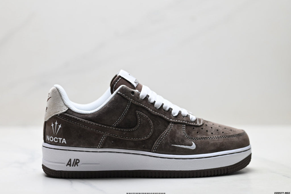 Nike Air Force 1 Low Brown White Unisex Sneakers Style 07