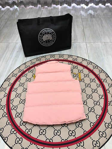 Canada Goose Blush Pink Black Logo Quilted Puffer Vest
