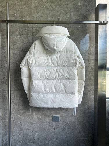 Canada Goose Ivory White Multi-Pocket Hooded Puffer Jacket