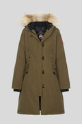 Canada Goose Olive Green Plush-Trim Hooded Long Parka