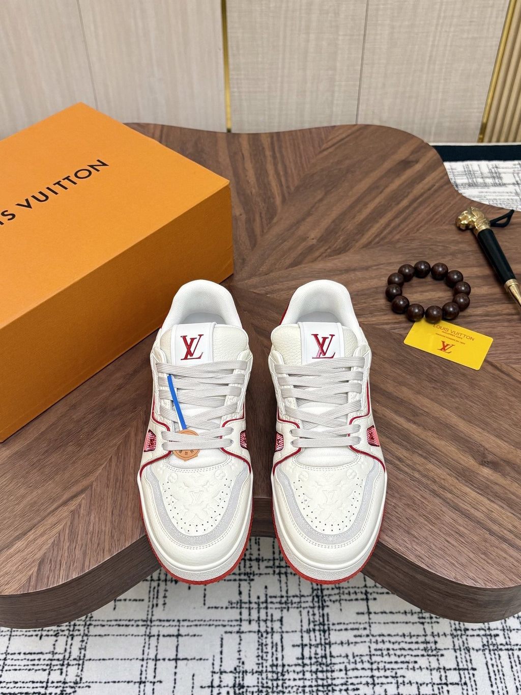 Louis Vuitton Red and Blue Accent Sneakers