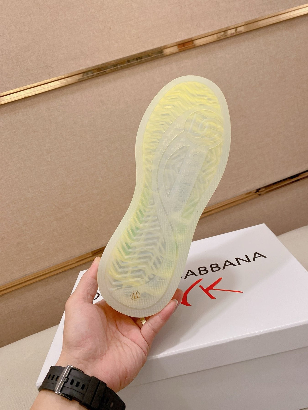 Dolce & Gabbana Neon Accent Low-Top Sneakers