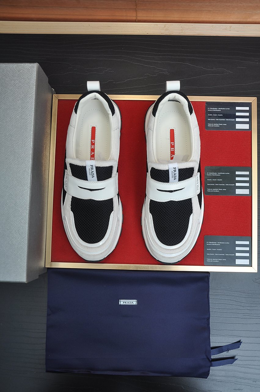 Prada Color-Block Mesh Sneakers