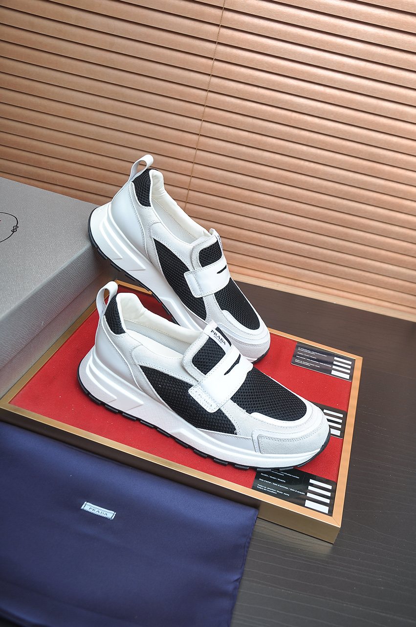 Prada Color-Block Mesh Sneakers