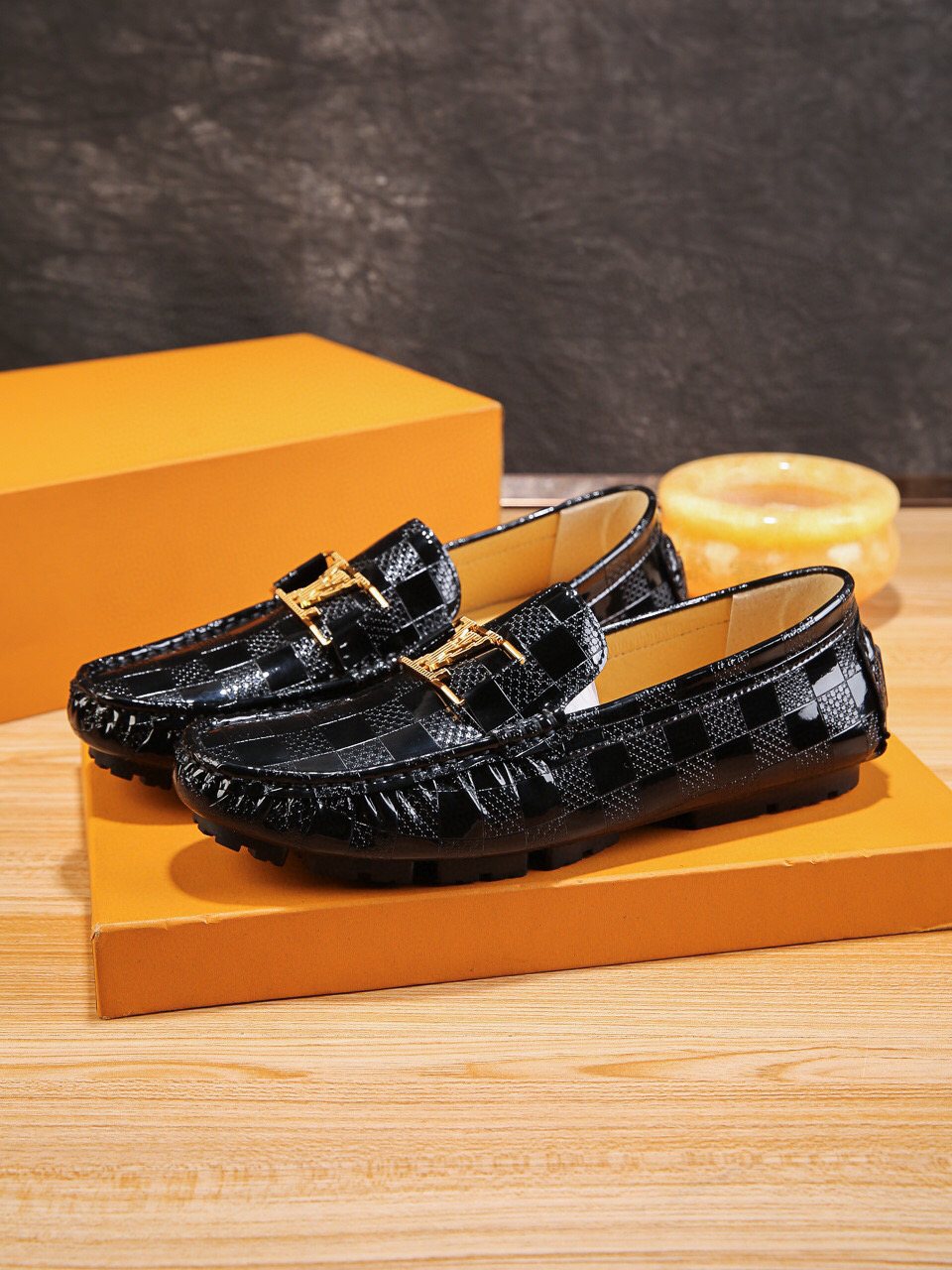 Louis Vuitton Men's Black Buckle Driving Loafers