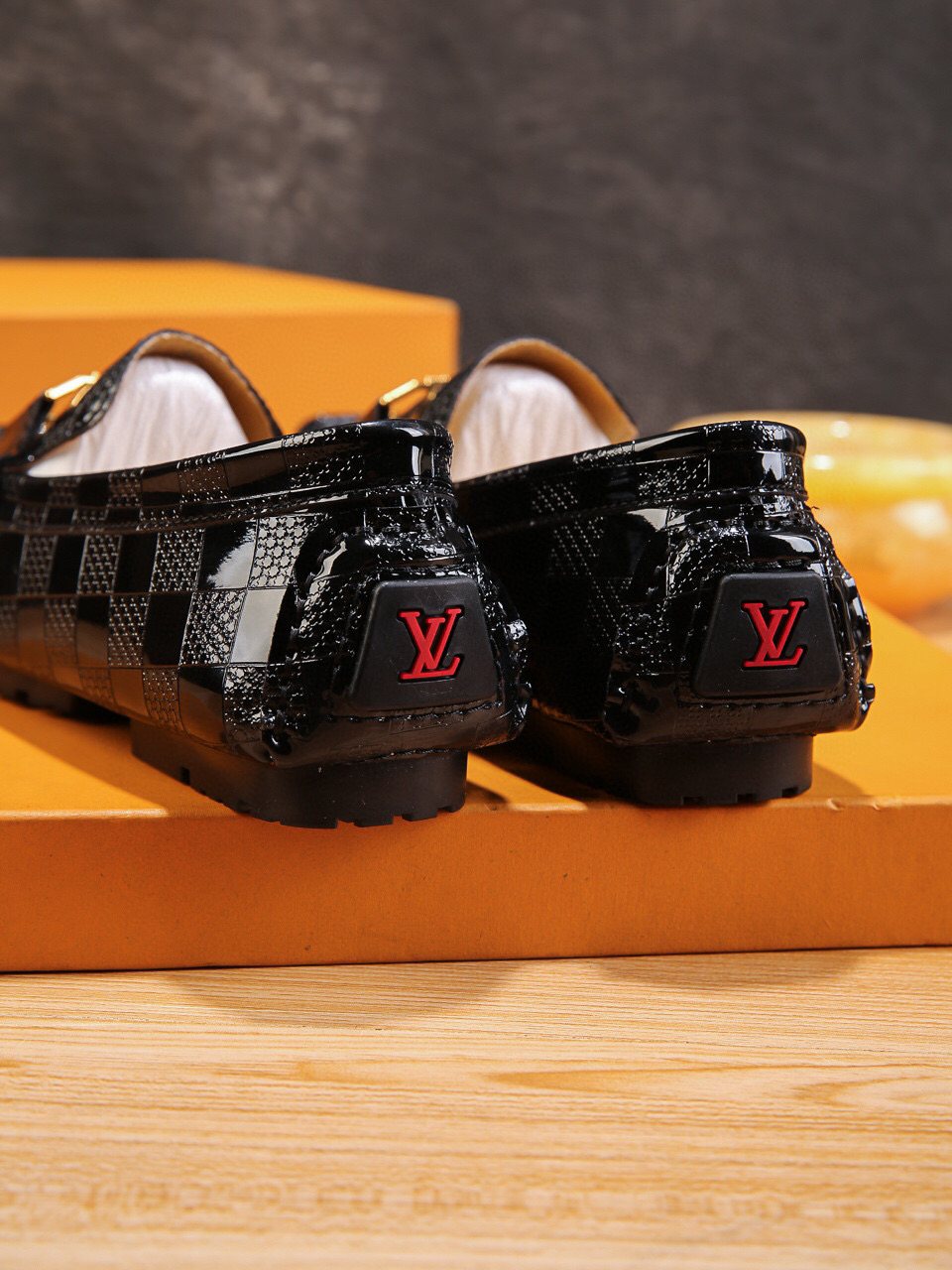 Louis Vuitton Men's Black Buckle Driving Loafers