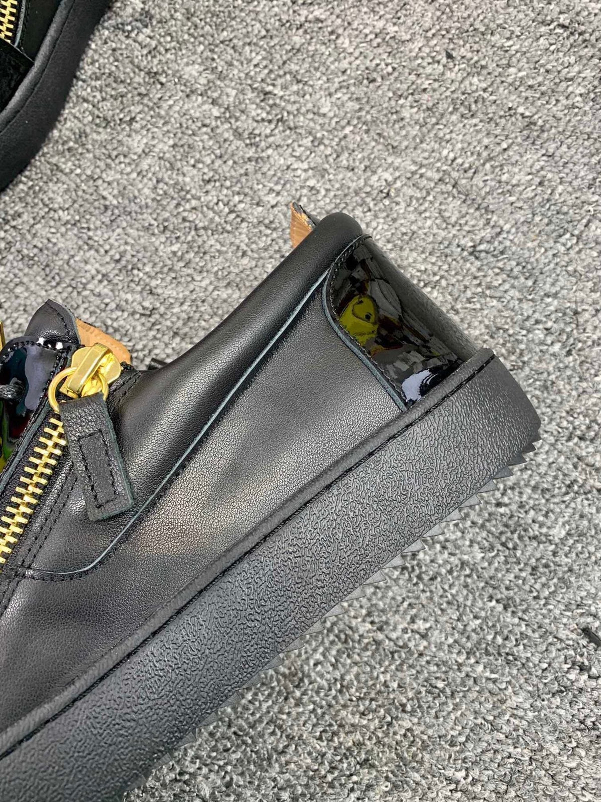 Giuseppe Zanotti Black Gold-Zip Low-Top Sneakers