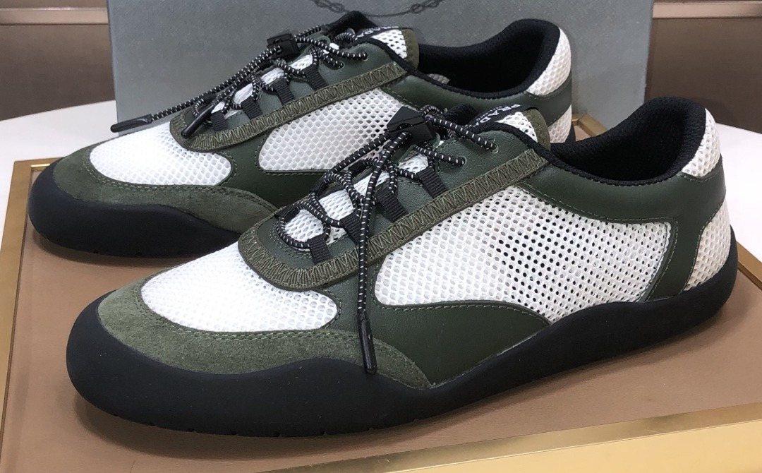 Prada Mesh Panel Low-Top Sneakers - Contrast Trim