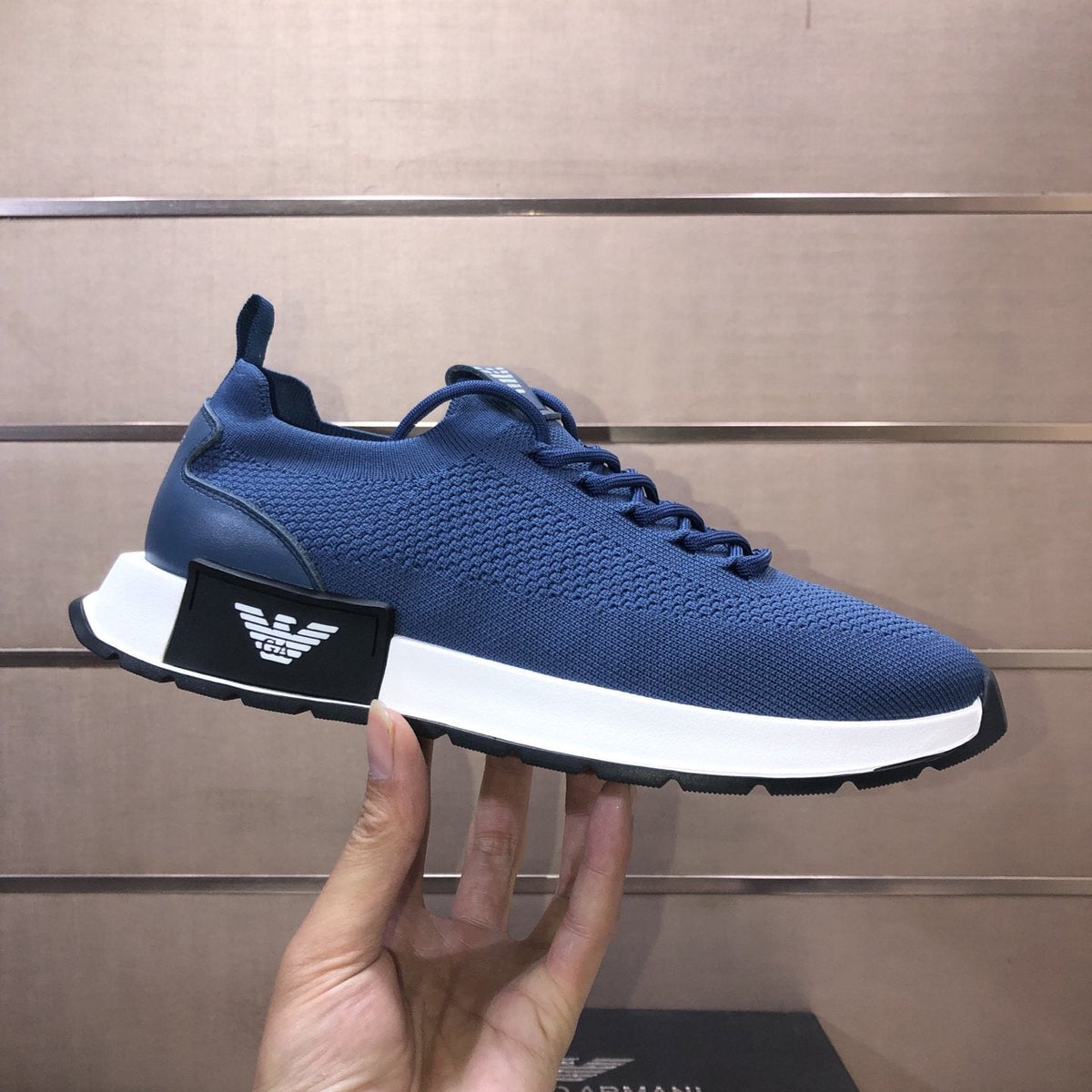 Giorgio Armani Men's Knit Lace-Up Sneakers