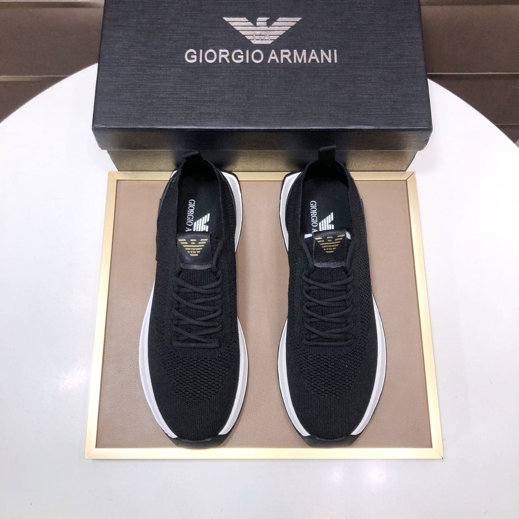 Giorgio Armani Men's Knit Lace-Up Sneakers