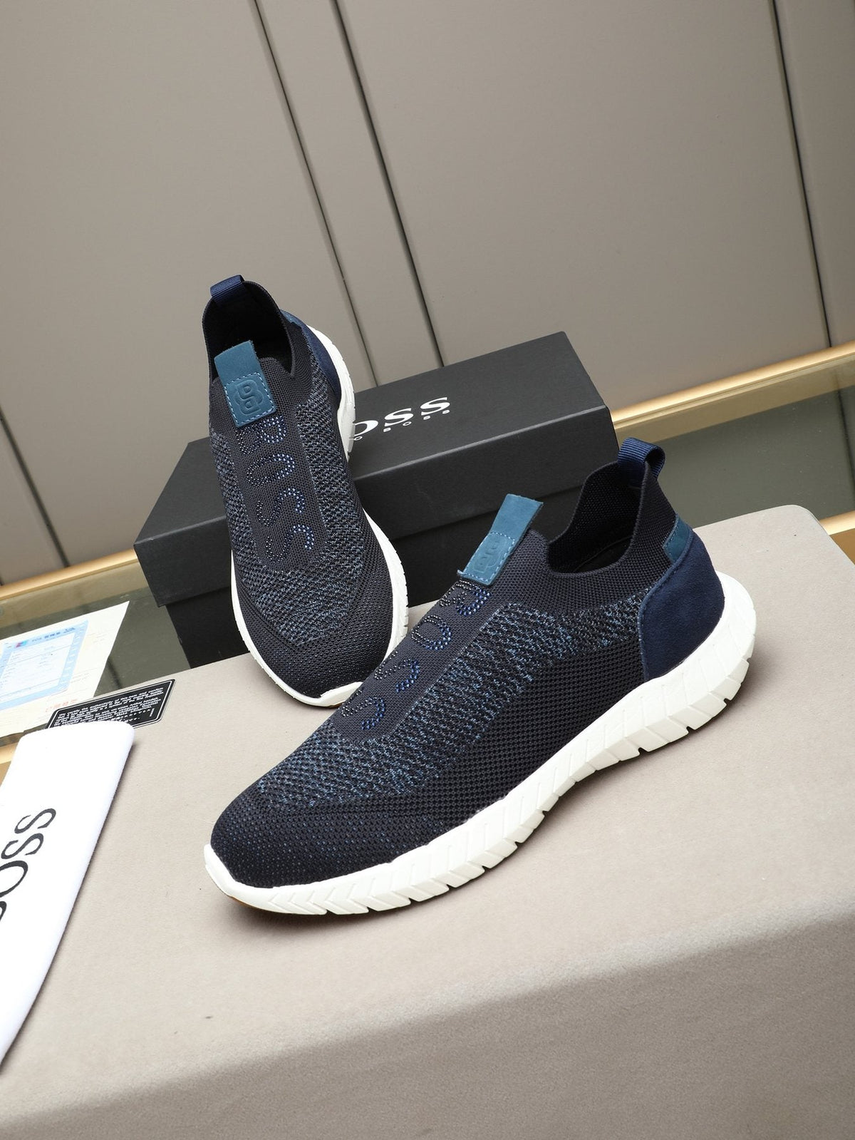 Hugo Boss Textured Slip-On Sneakers