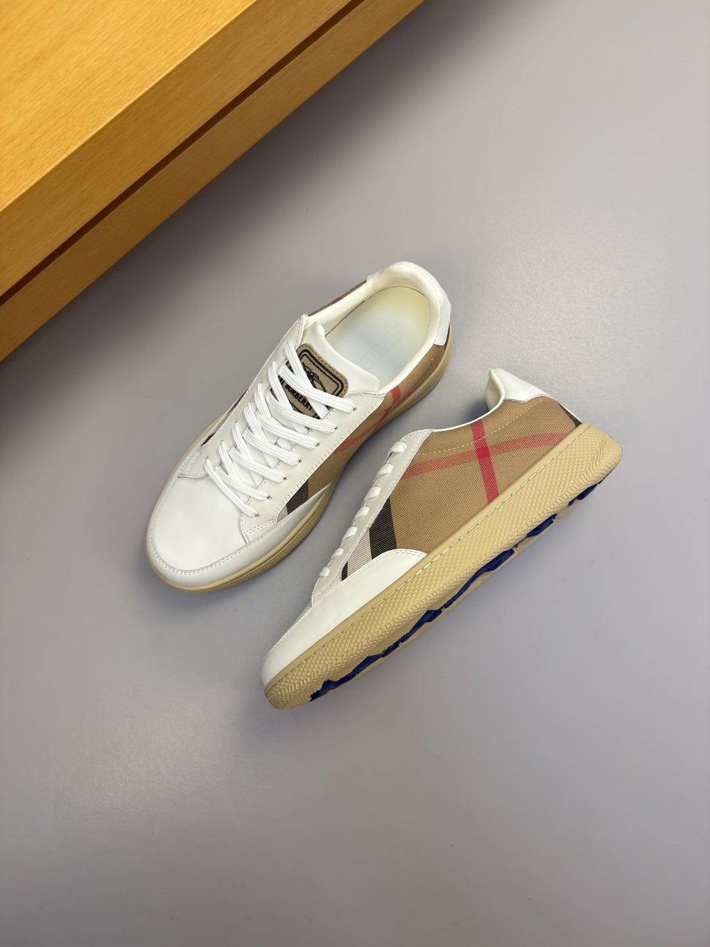 Burberry Check-Panel Low-Top Sneakers