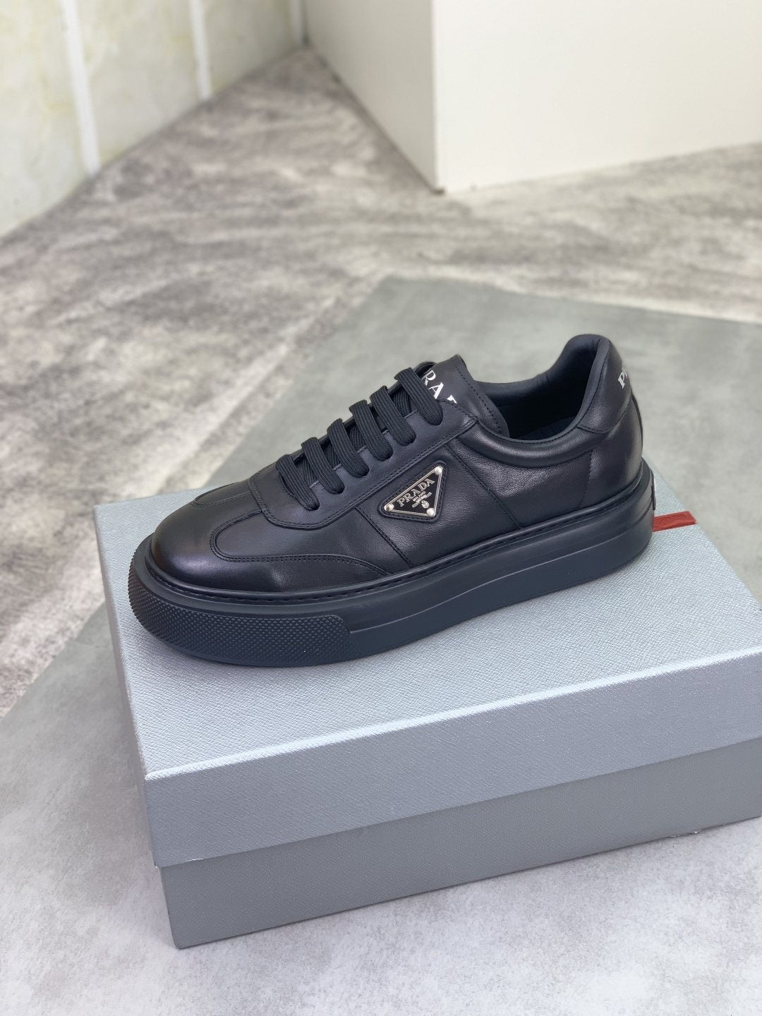 Prada Triangle Panel Low-Top Sneakers
