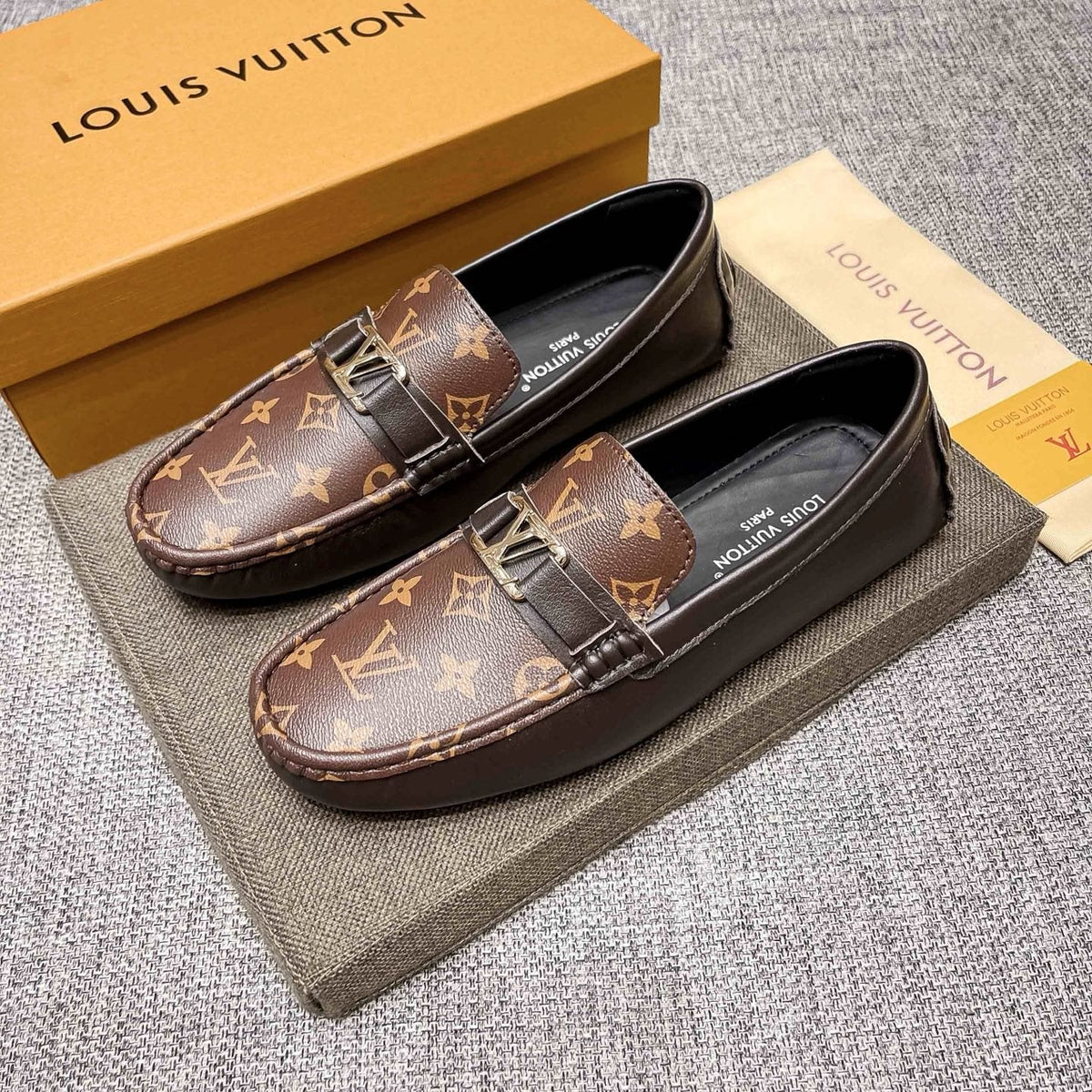 Louis Vuitton Patterned Metal-Accent Slip-On Loafers