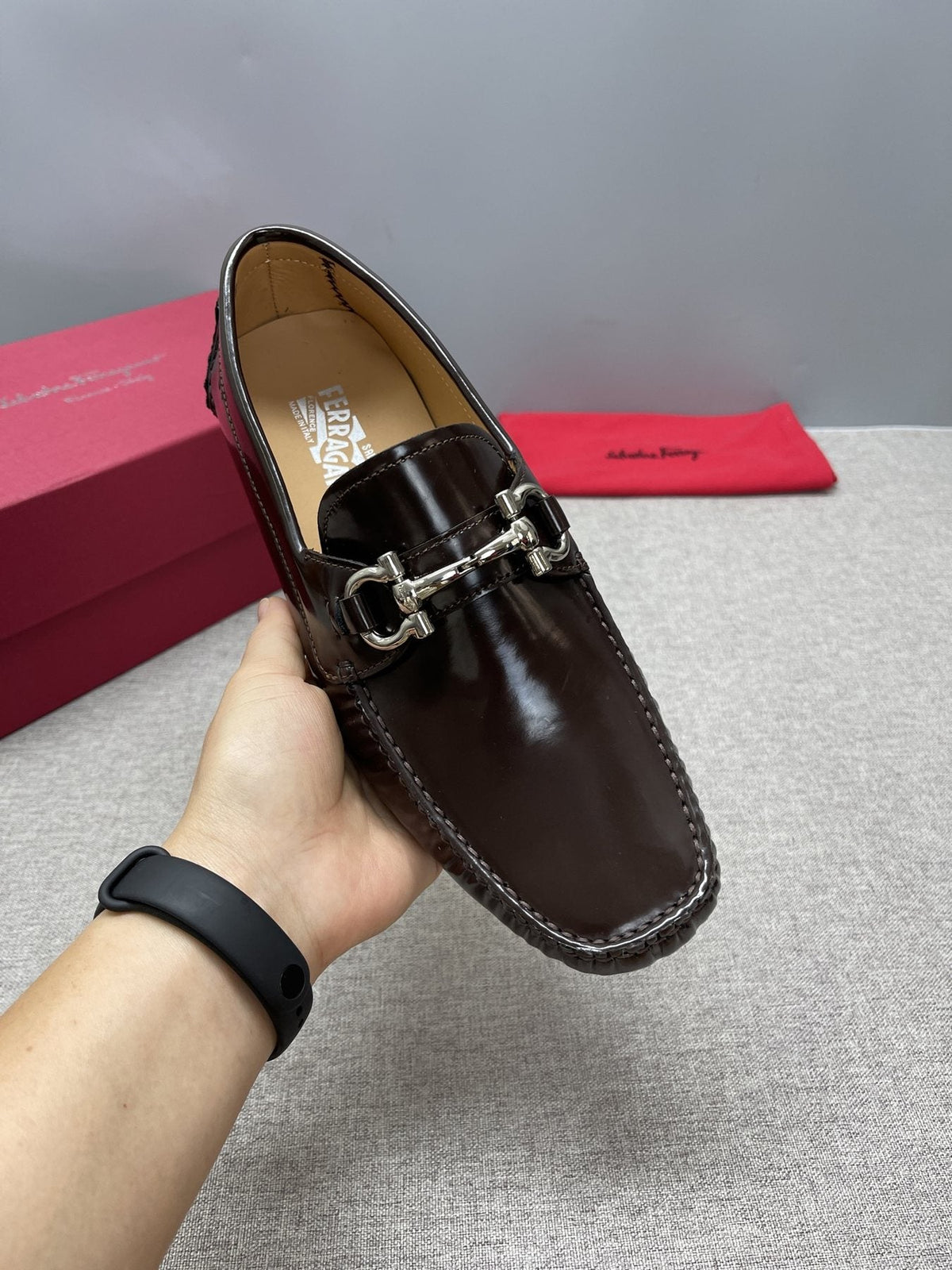 Ferragamo Men's Metal-Hardware Driving Loafers