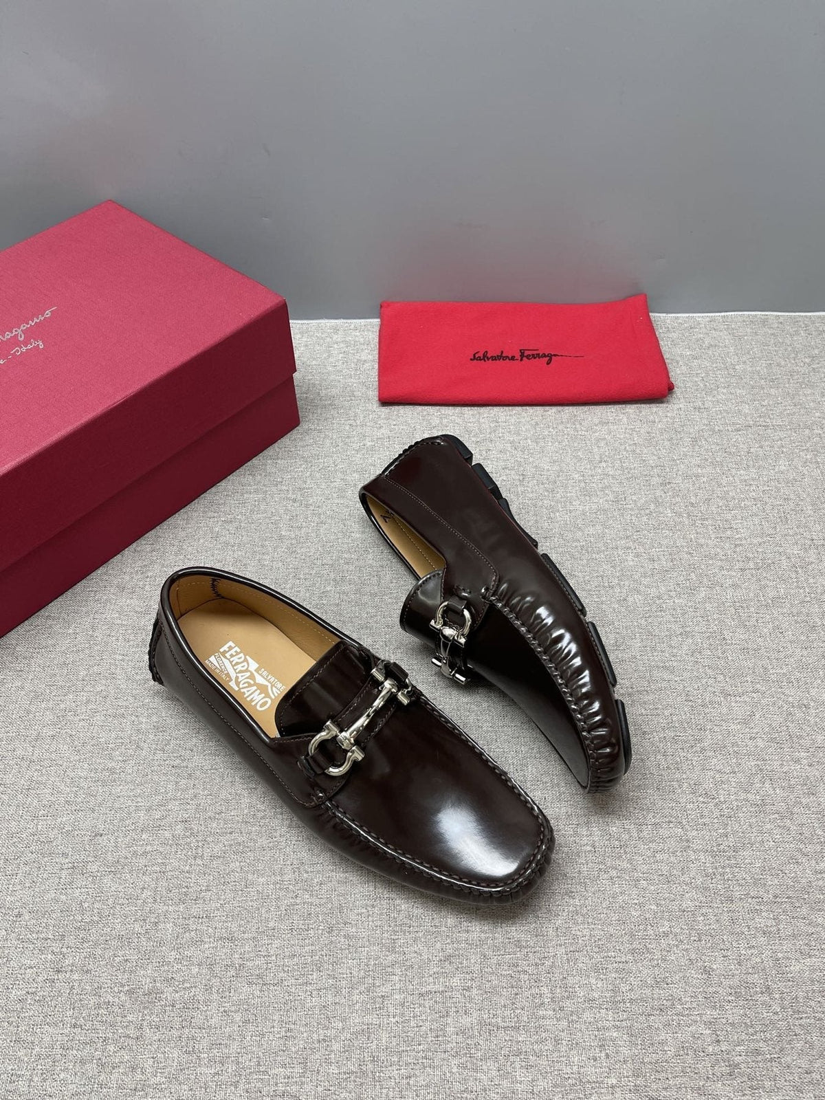 Ferragamo Men's Metal-Hardware Driving Loafers