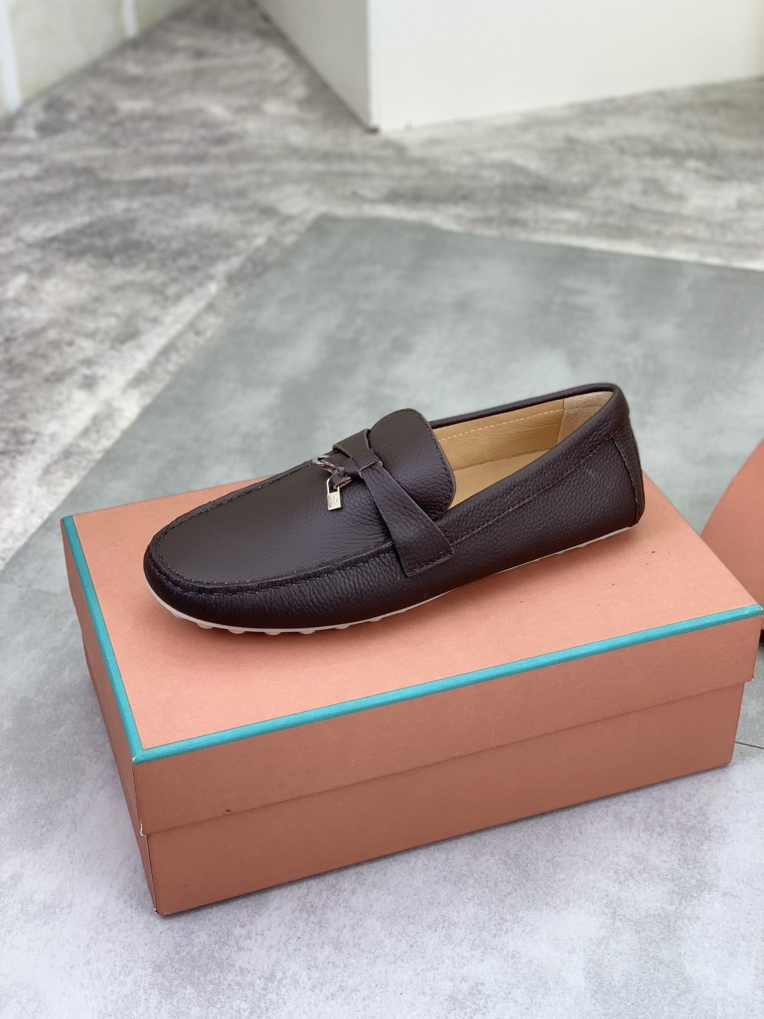 Loro Piana Dark Brown Metal-Bit Loafers
