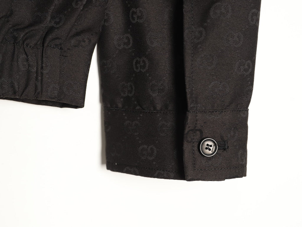 Gucci GG Pattern Zip-Up Jacket - Dark Brown