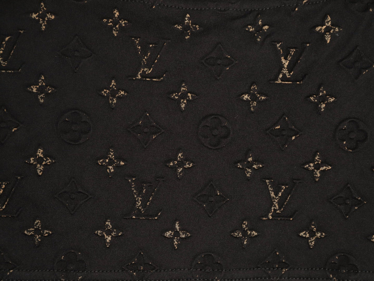 Louis Vuitton Black LV Embossed-Detail Short-Sleeve T-Shirt